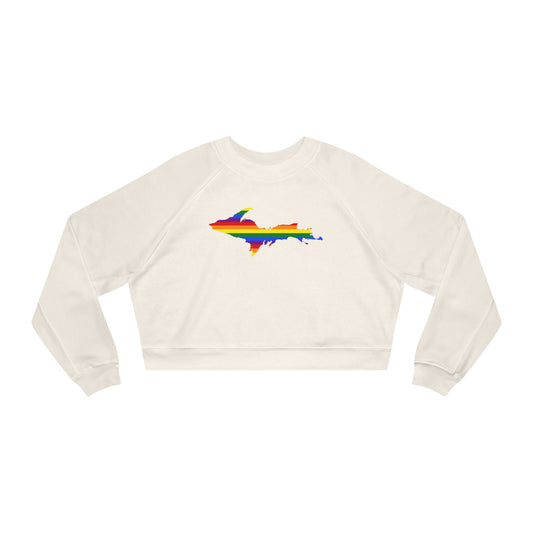 Michigan Upper Peninsula Sweatshirt (w/ UP Pride Flag Outline) | Cropped Mid-Length