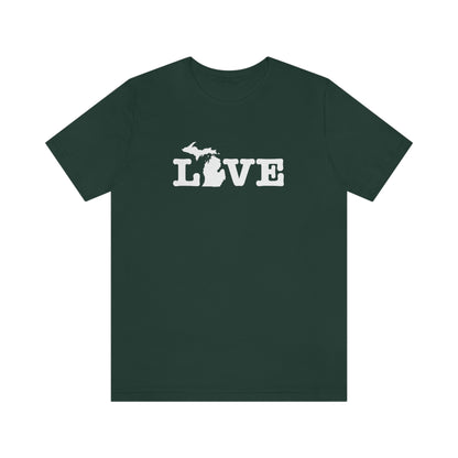 Michigan 'Love' T-Shirt (Typewriter Font) | Unisex Standard Fit