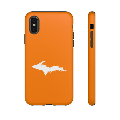 Michigan Upper Peninsula Tough Phone Case (Orange w/ UP Outline) | Apple iPhone