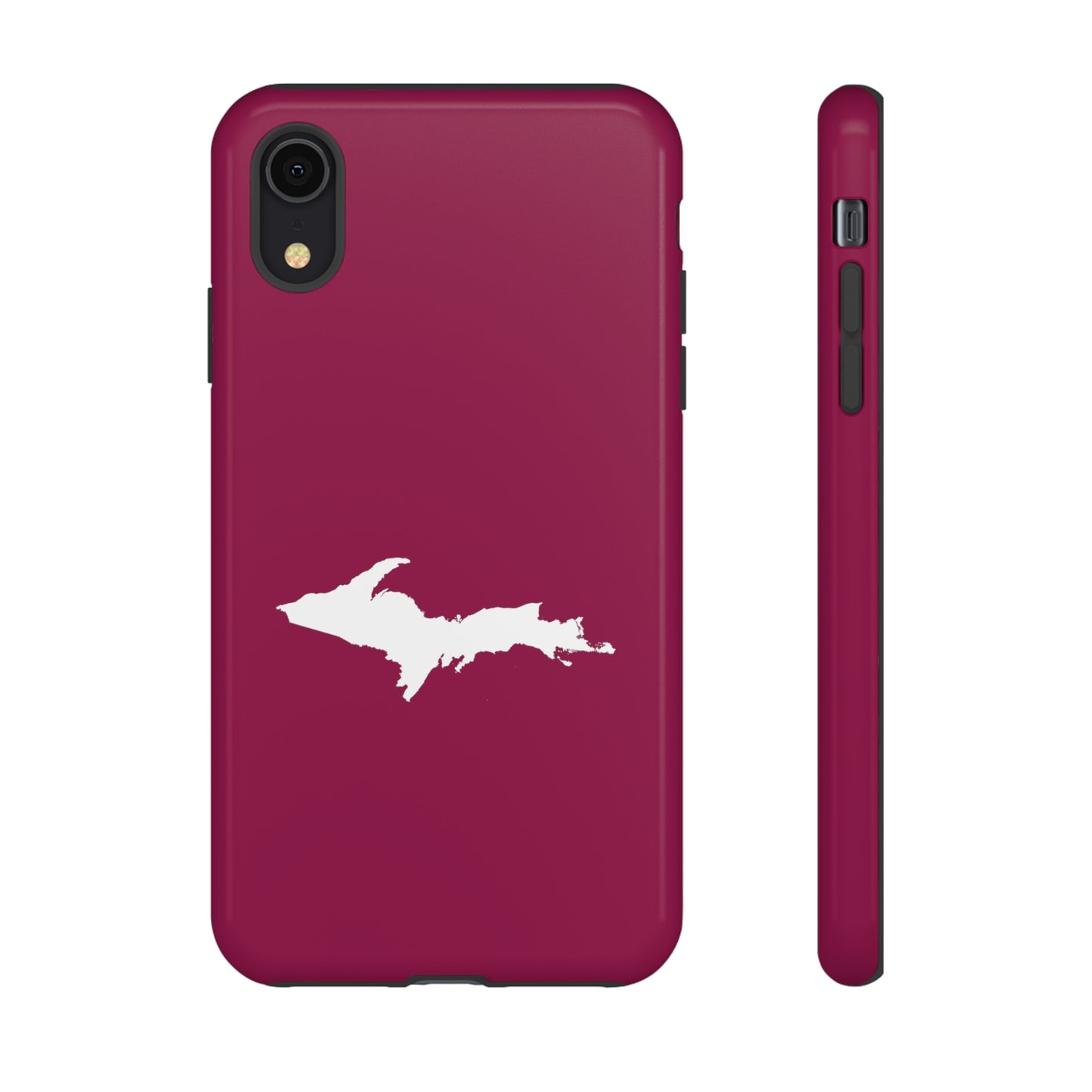 Michigan Upper Peninsula Tough Phone Case (Ruby Red w/ UP Outline) | Apple iPhone