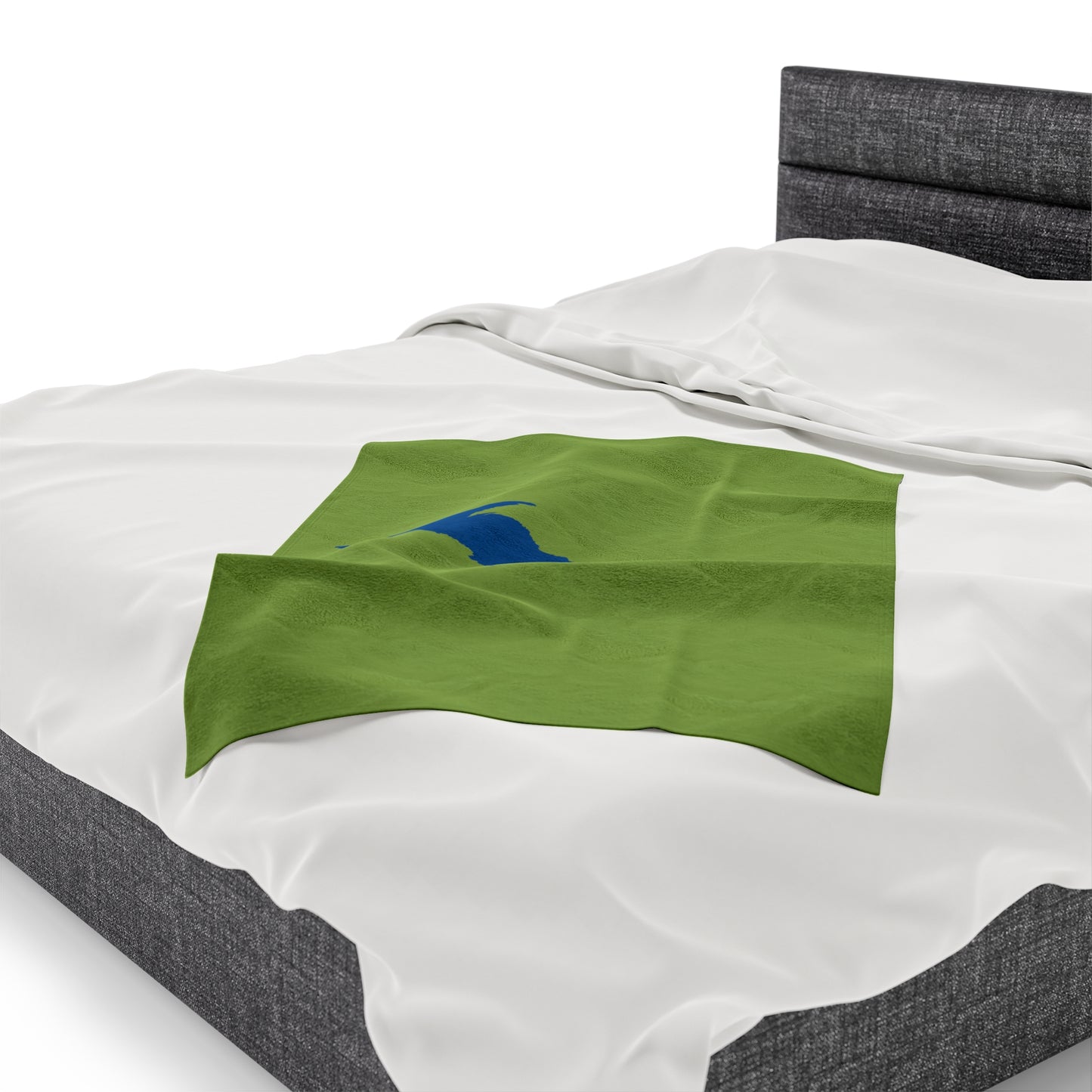 Michigan Upper Peninsula Plush Blanket (w/ Azure UP Outline) | Gooseberry Green