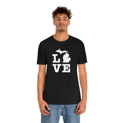 Michigan 'Love' T-Shirt (Typewriter Font) | Unisex Standard Fit