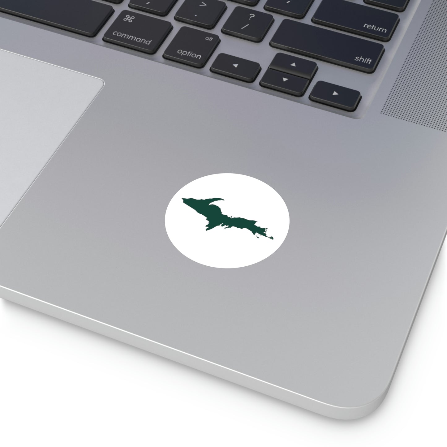 Michigan Upper Peninsula Round Stickers (w/ Green UP Outline) | Indoor\Outdoor