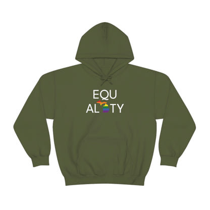 Michigan 'Equality' Hoodie (w/ LGBTQ Pride Colors) | Unisex Standard