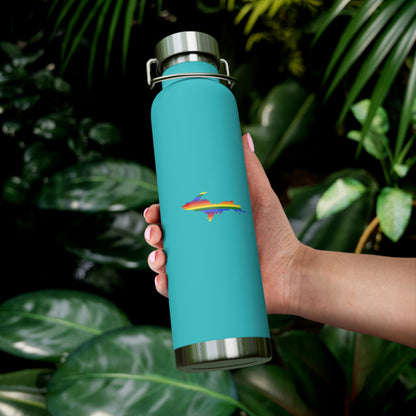 Michigan Upper Peninsula Water Bottle (w/ UP Pride Flag Outline) | Copper Vacuum Insulated - 22oz