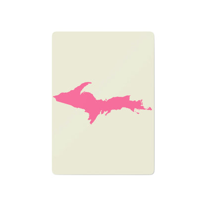 Michigan Upper Peninsula Poker Cards (Ivory Color w/ Pink UP Outline)