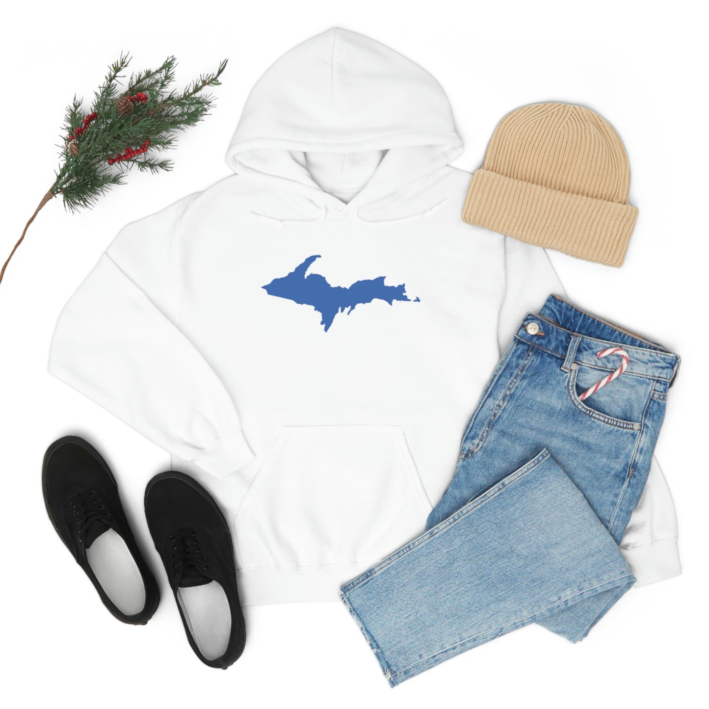 Michigan Upper Peninsula Hoodie (w/ Blue U.P. Outline) | Unisex Standard