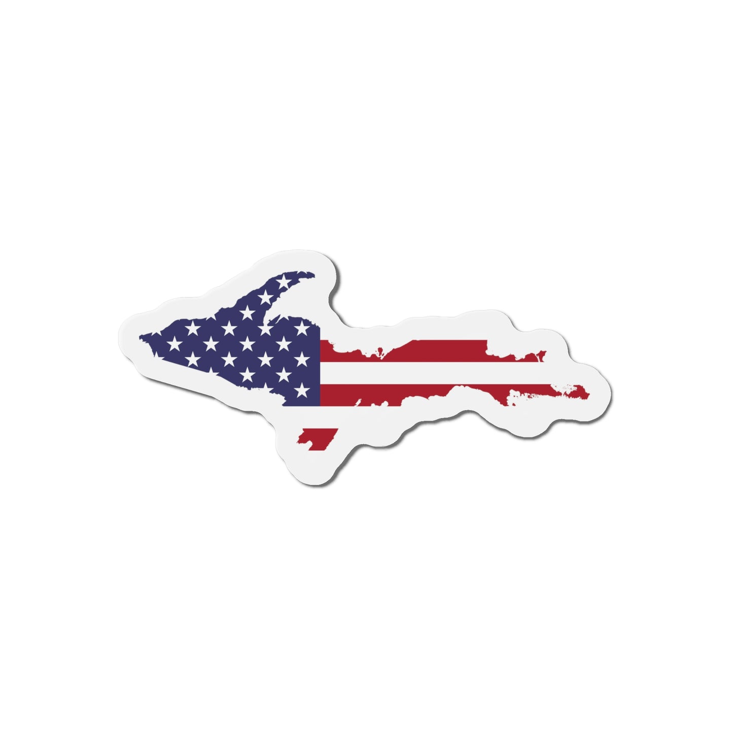 Michigan Upper Peninsula Kiss Cut Magnet (w/ UP USA Flag Outline)