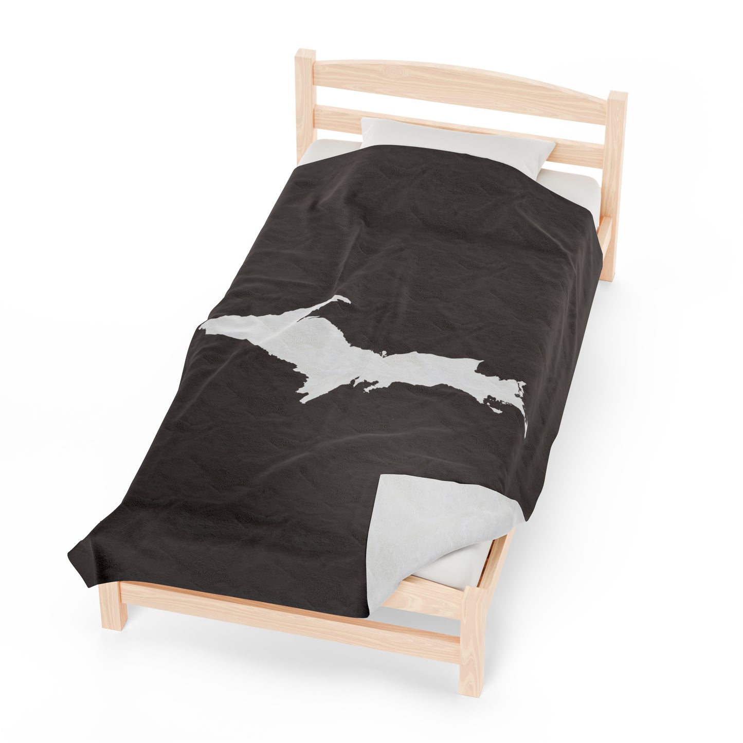 Michigan Upper Peninsula Plush Blanket (w/ UP Outline) | Warren Tank Grey