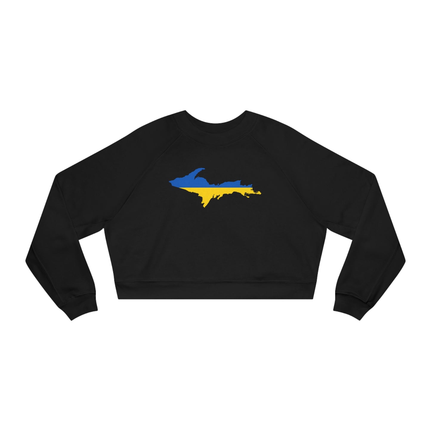 Michigan Upper Peninsula Sweatshirt (w/ UP Ukraine Flag Outline) | Cropped Mid-Length