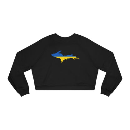 Michigan Upper Peninsula Sweatshirt (w/ UP Ukraine Flag Outline) | Cropped Mid-Length