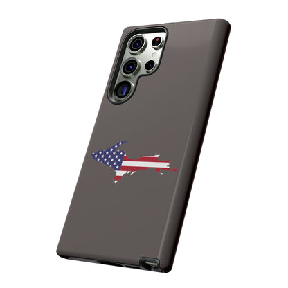 Michigan Upper Peninsula Tough Phone Case (Warren Tank Grey w/ UP USA Flag Outline) | Samsung & Pixel Android