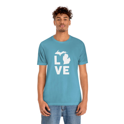 Michigan 'Love' T-Shirt (Geometric Sans Font) | Unisex Standard Fit