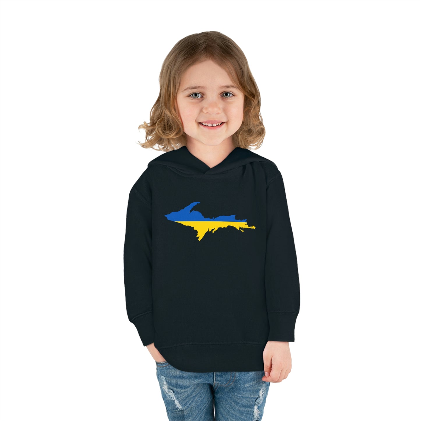 Michigan Upper Peninsula Hoodie (w/ UP Ukraine Flag Outline) | Unisex Toddler