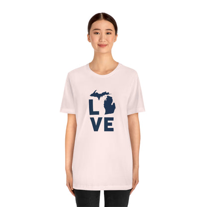 Michigan 'Love' T-Shirt (Geometric Sans Font) | Unisex Standard Fit