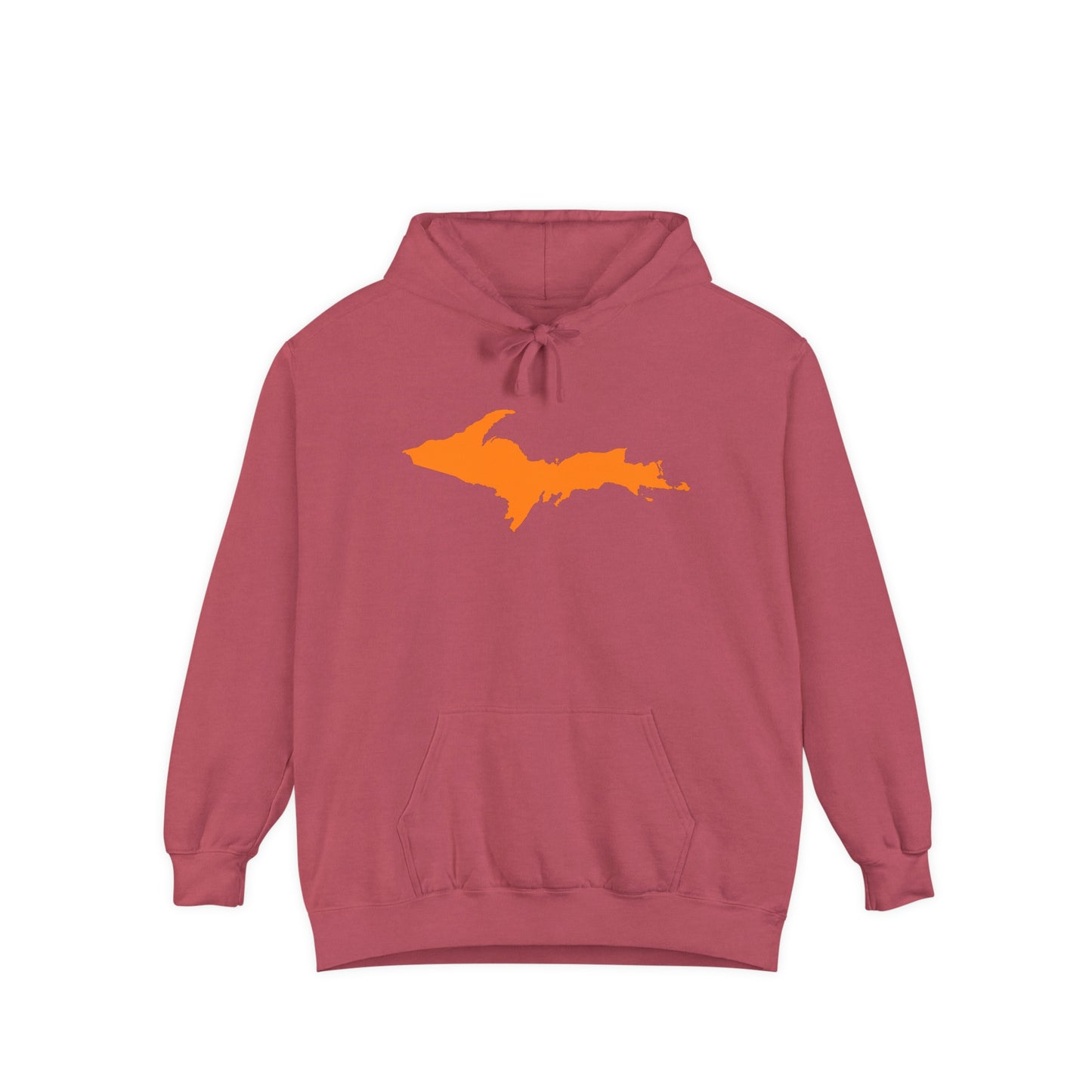 Michigan Upper Peninsula Hoodie (w/ Orange UP Outline) | Unisex Garment-Dyed