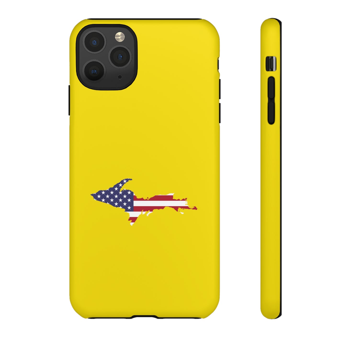 Michigan Upper Peninsula Tough Phone Case (Gadsden Yellow w/ UP USA Outline) | Apple iPhone