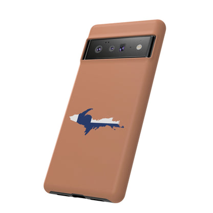 Michigan Upper Peninsula Tough Phone Case ( Copper Color w/ UP Finland Flag Outline) | Samsung & Pixel Android