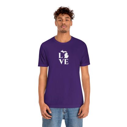 Michigan 'Love' T-Shirt (Roman Serif Font) | Unisex Standard Fit