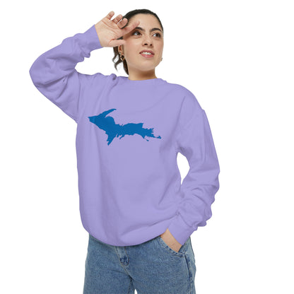 Michigan Upper Peninsula Sweatshirt (w/ Azure UP Outline) | Unisex Garment Dyed