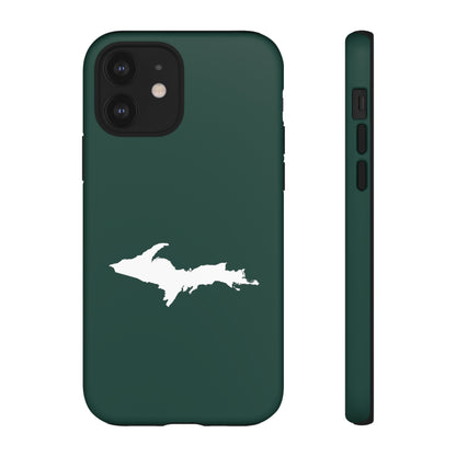 Michigan Upper Peninsula Tough Phone Case (Green w/ UP Outline) | Apple iPhone