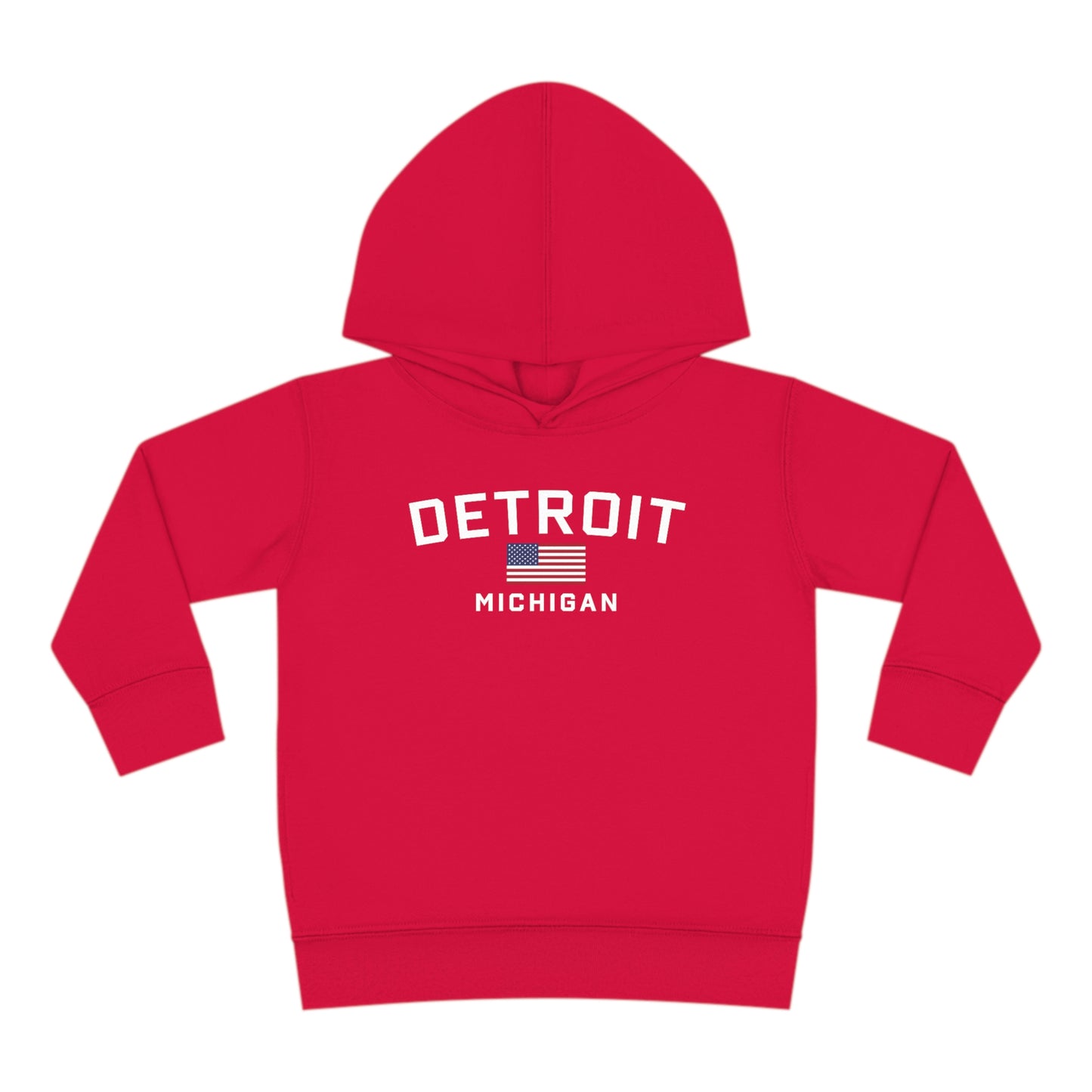 'Detroit Michigan' Hoodie (w/USA Flag Outline) | Unisex Toddler