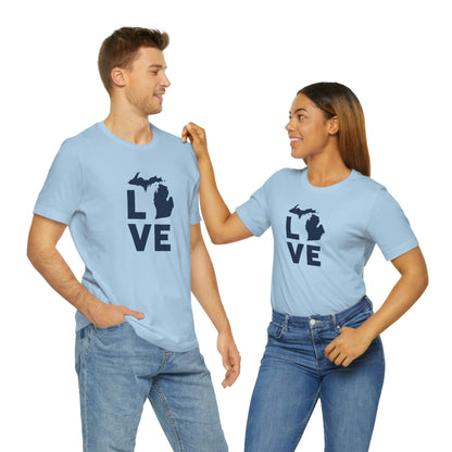 Michigan 'Love' T-Shirt (Geometric Sans Font) | Unisex Standard Fit