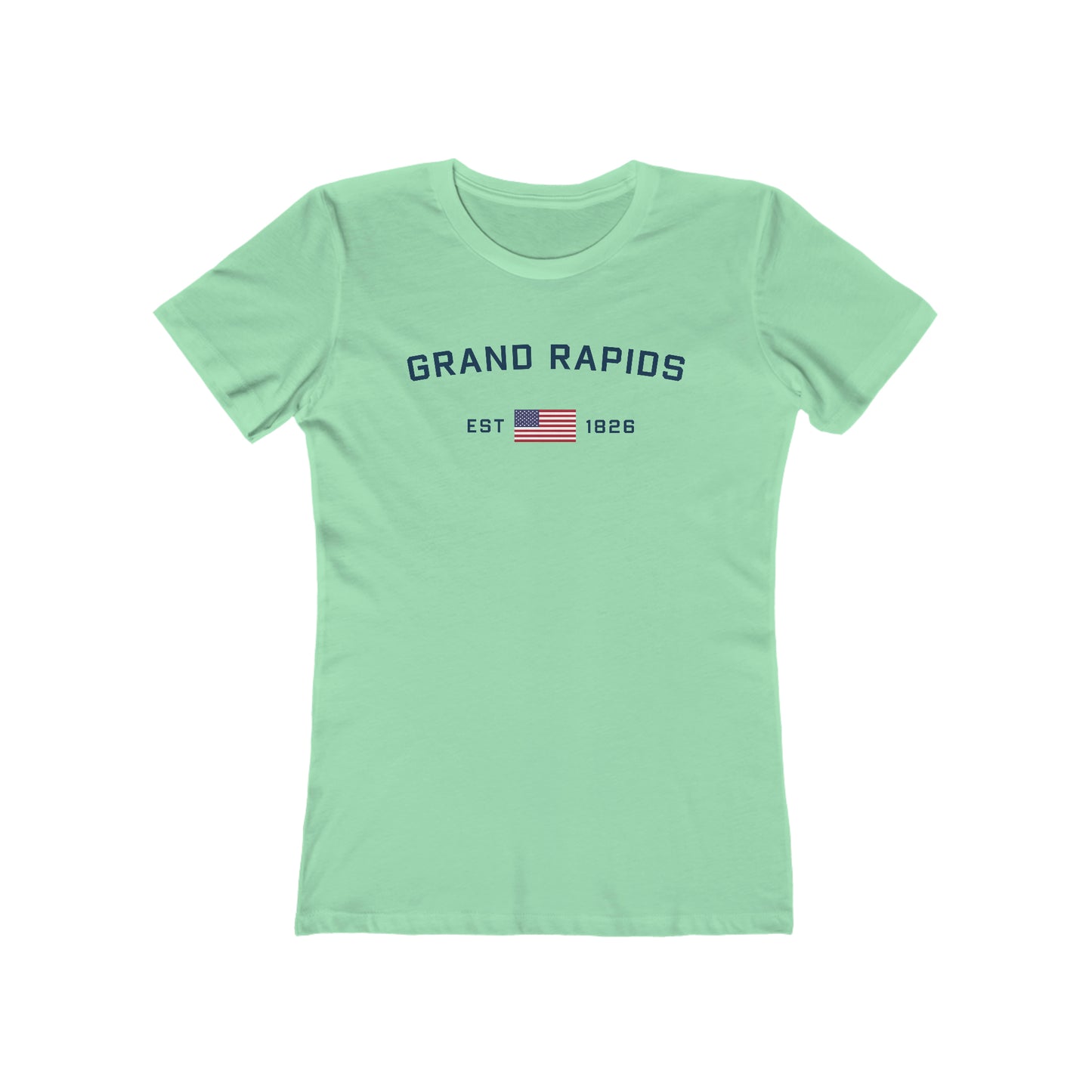 'Grand Rapids EST 1826' (w/USA Flag Outline) | Women's Boyfriend Cut