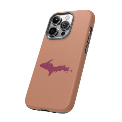 Michigan Upper Peninsula Tough Phone Case (Copper Color w/ Ruby UP Outline) | Apple iPhone