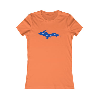 Michigan Upper Peninsula T-Shirt (w/ UP Quebec Flag Outline) | Women's Slim Fit