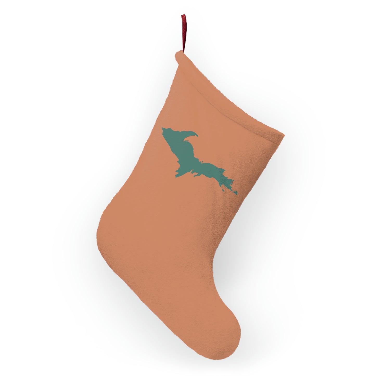 Michigan Upper Peninsula Christmas Stocking (Copper Color w/ Copper Green UP Outline)