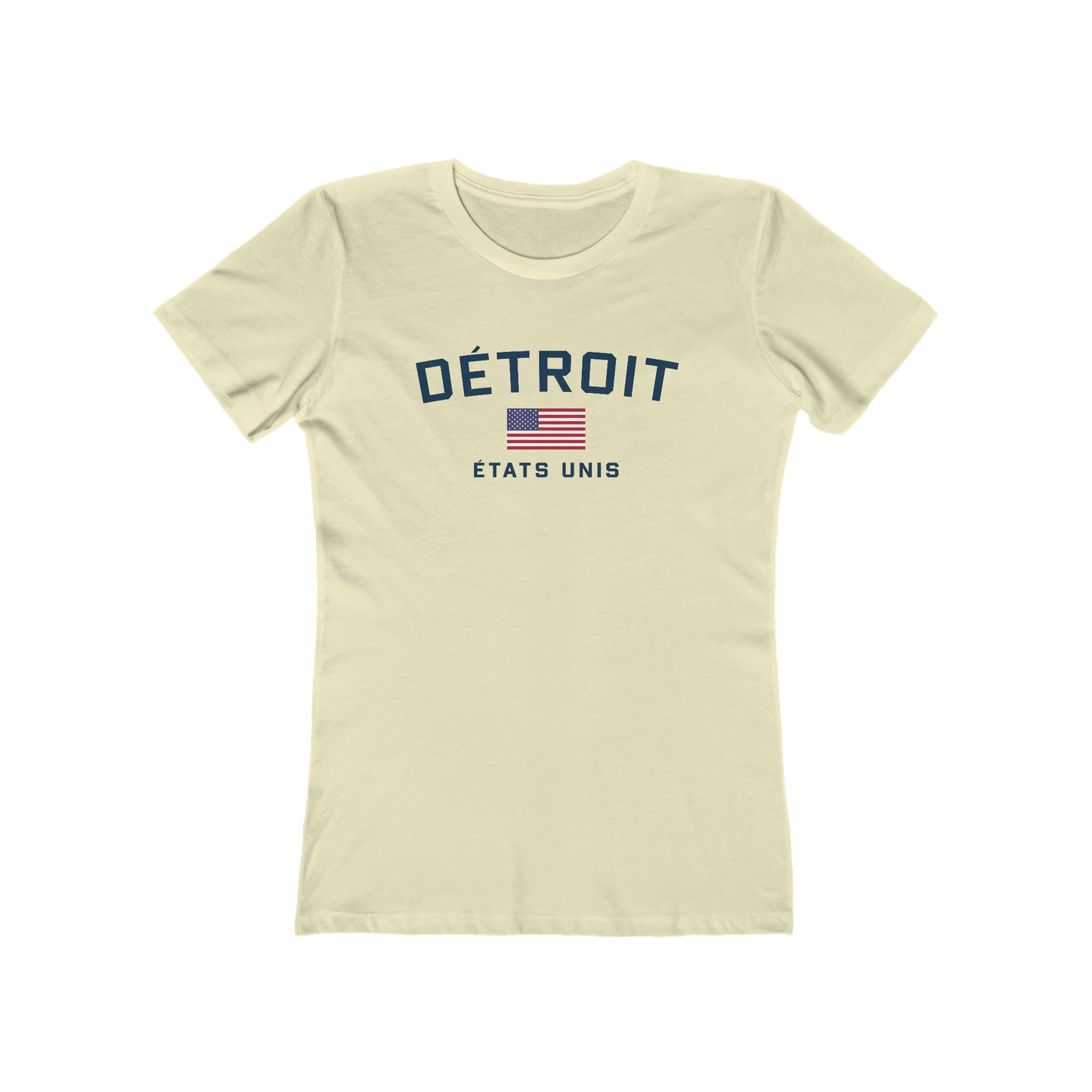 'Détroit États Unis' T-Shirt (w/USA Flag Outline) | Women's Boyfriend Cut