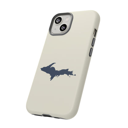 Michigan Upper Peninsula Tough Phone Case (Ivory w/ UP Outline) | Apple iPhone