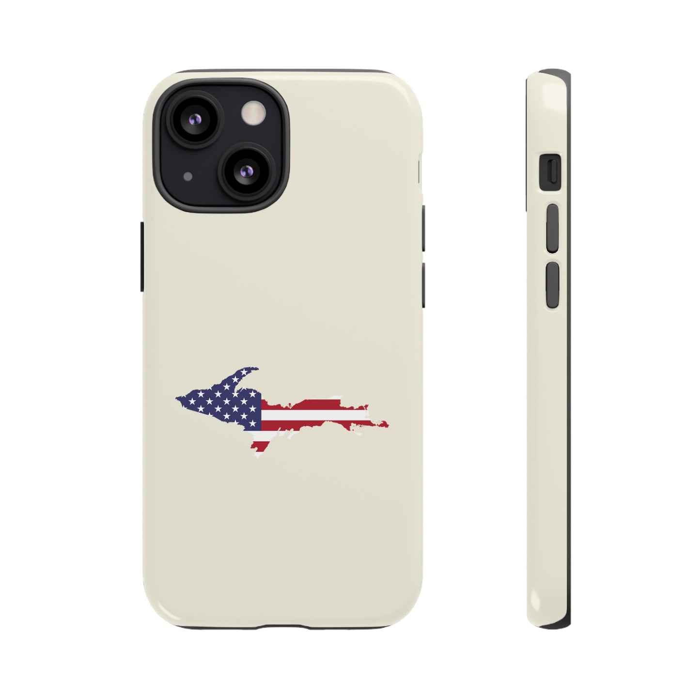 Michigan Upper Peninsula Tough Phone Case (Ivory Color w/ UP USA Outline) | Apple iPhone