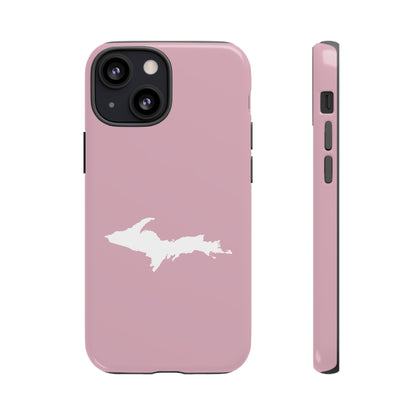 Michigan Upper Peninsula Tough Phone Case (Pink w/ UP Outline) | Apple iPhone