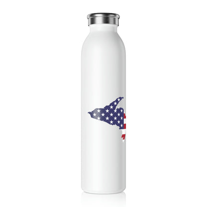 Michigan Upper Peninsula Water Bottle (w/ Large UP USA Flag Outline) | 20oz Double-Walled