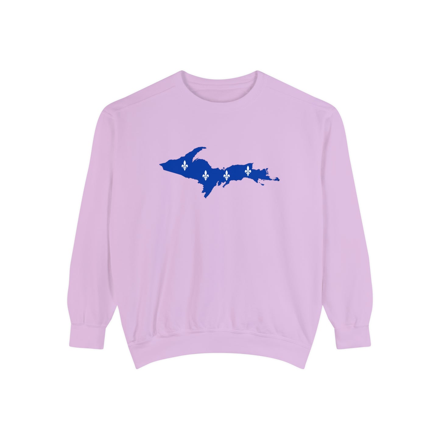 Michigan Upper Peninsula Sweatshirt (w/ UP Quebec Flag Outline) | Unisex Garment Dyed