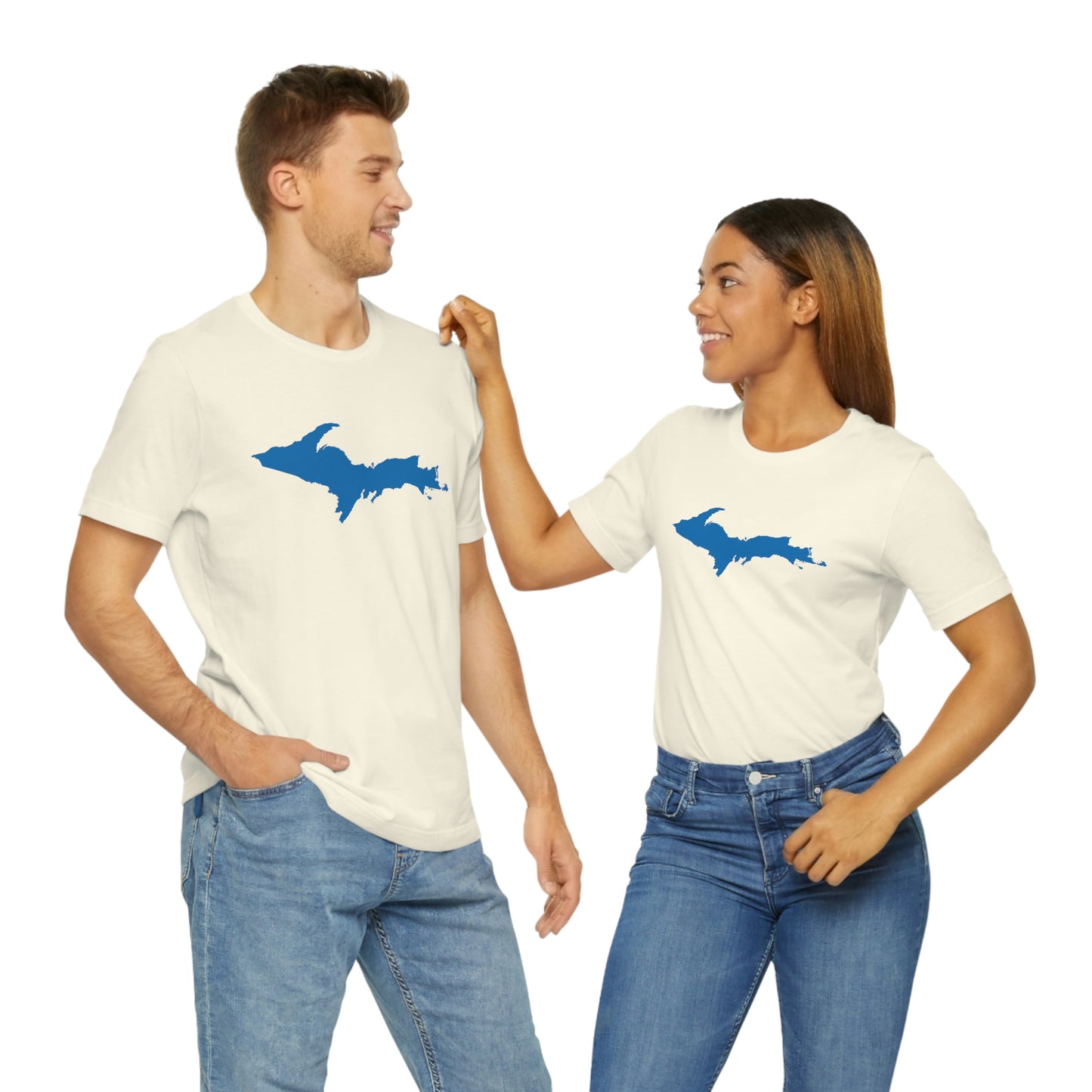 Michigan Upper Peninsula T-Shirt (w/ Azure UP Outline) | Unisex Standard Fit