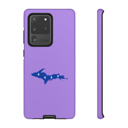 Michigan Upper Peninsula Tough Phone Case (Lavender w/ UP Quebec Flag Outline) | Samsung & Pixel Android