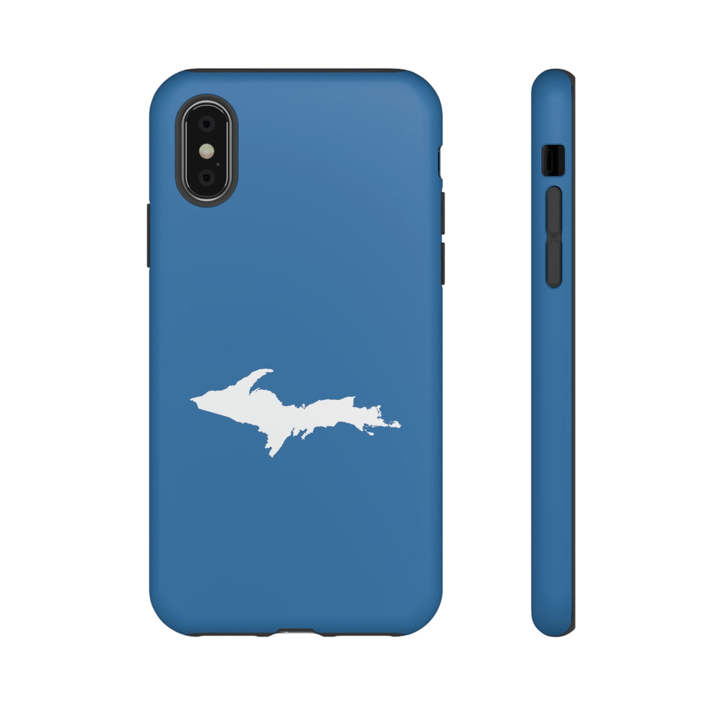 Michigan Upper Peninsula Tough Phone Case (Lake Superior Blue w/ UP Outline) | Apple iPhone