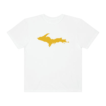 Michigan Upper Peninsula T-Shirt (w/ Gold UP Outline) | Unisex Garment-Dyed