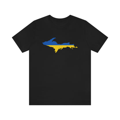 Michigan Upper Peninsula T-Shirt (w/ UP Ukraine Flag Outline) | Unisex Standard Fit