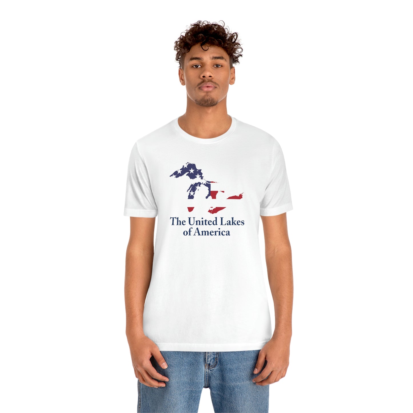 'The United Lakes of America' T-Shirt (w/ Great Lakes USA Flag Outline) | Unisex Standard Fit