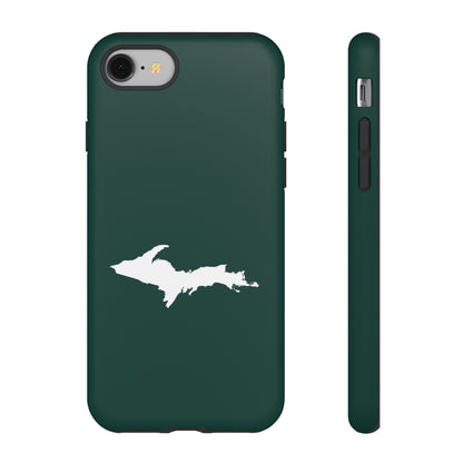 Michigan Upper Peninsula Tough Phone Case (Green w/ UP Outline) | Apple iPhone