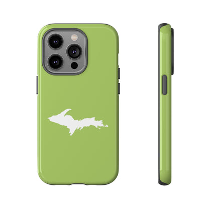 Michigan Upper Peninsula Tough Phone Case (Gooseberry Green w/ UP Outline) | Apple iPhone