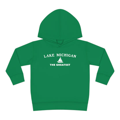 'Lake Michigan The Greatest' Hoodie (w/USA Flag Outline) | Unisex Toddler