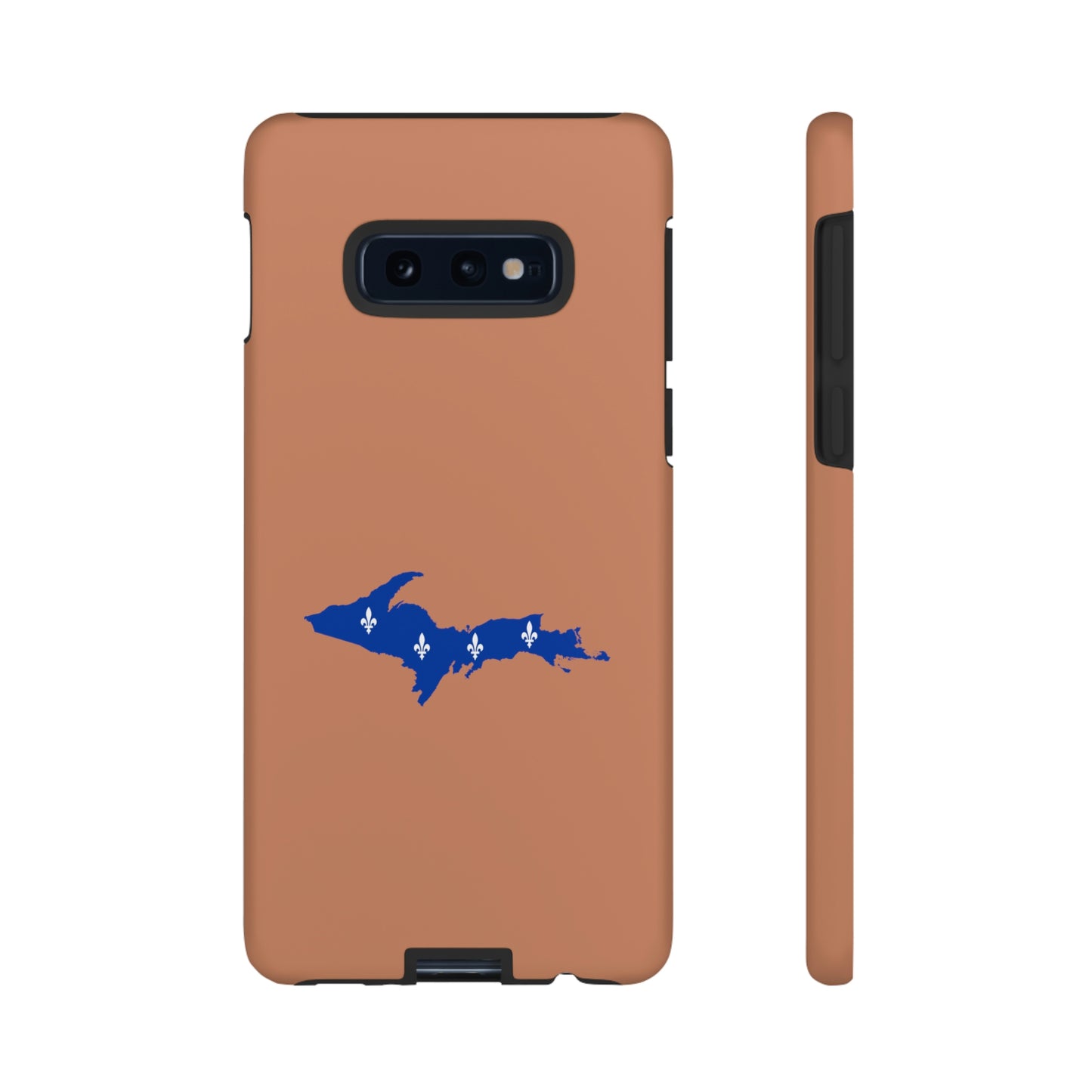 Michigan Upper Peninsula Tough Phone Case (Copper Color w/ UP Quebec Flag Outline) | Samsung & Pixel Android