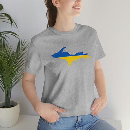 Michigan Upper Peninsula T-Shirt (w/ UP Ukraine Flag Outline) | Unisex Standard Fit