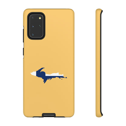 Michigan Upper Peninsula Tough Phone Case (Citrine w/ UP Finland Flag Outline) | Samsung & Pixel Android