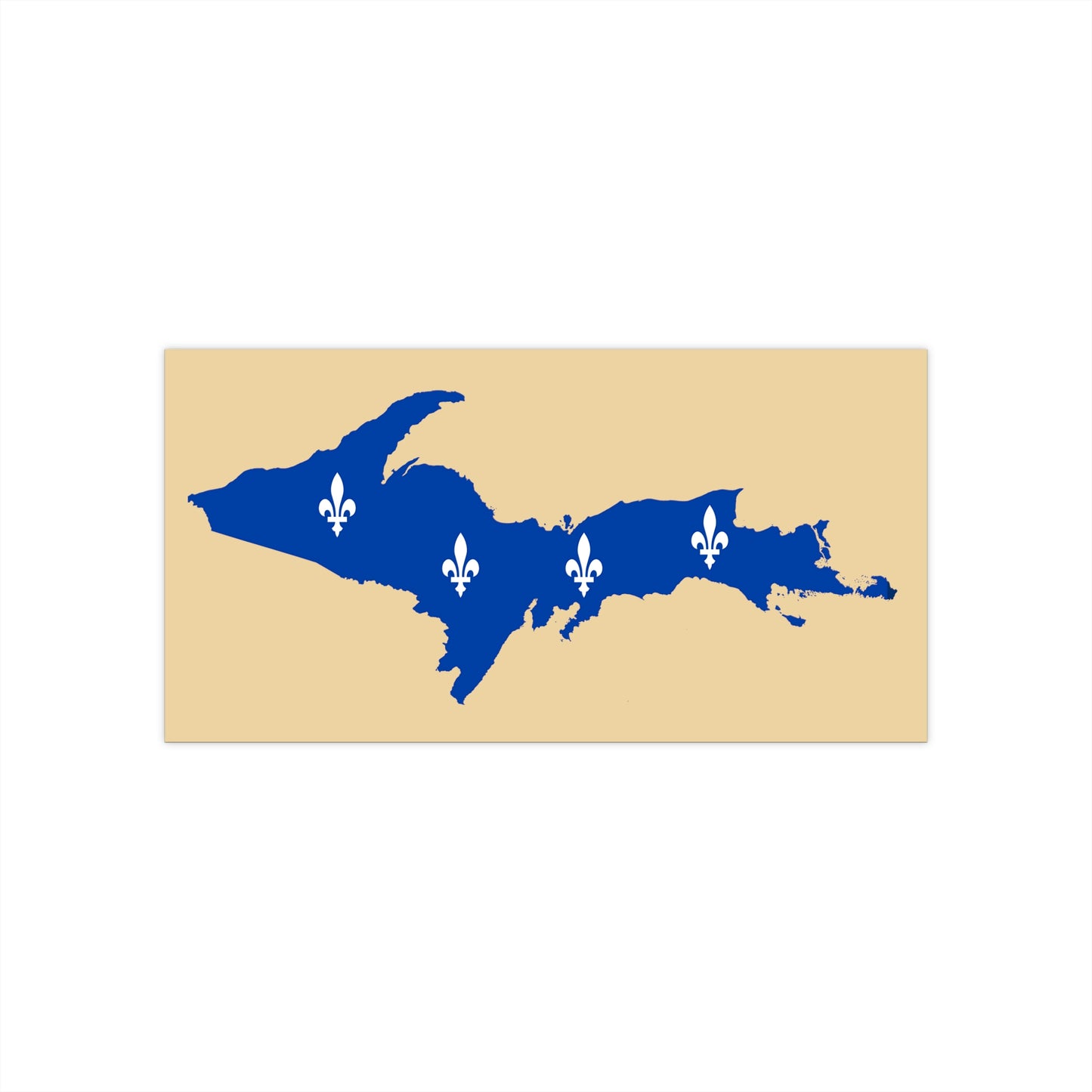 Michigan Upper Peninsula Bumper Stickers (w/ UP Quebec Flag Outline) | Maple Color Background